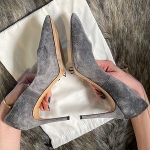 Grey suede pumps Casadei high heel